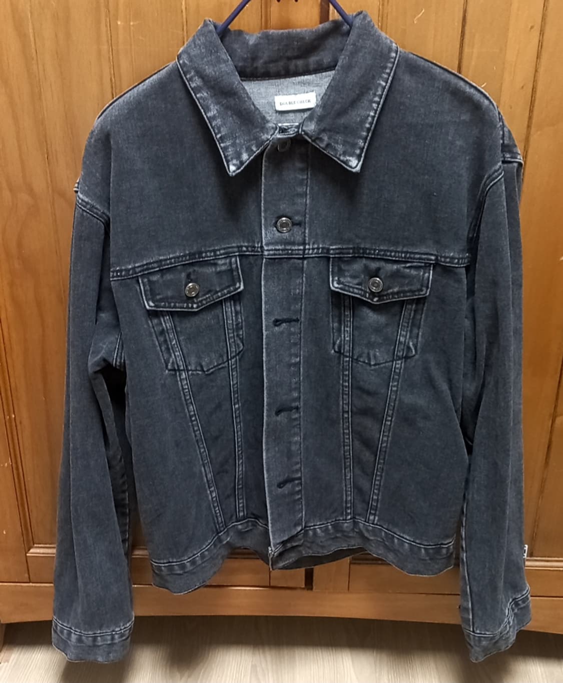 김인호 더블체크 double check 청 데님 자켓 청자켓 블랙 상품이미지2