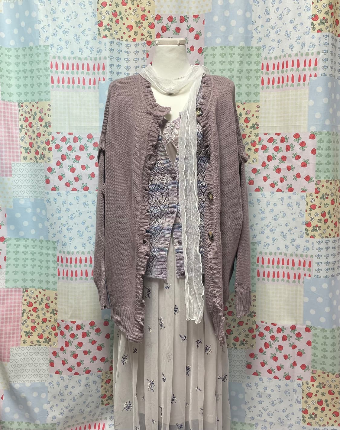 퍼플 모리세트 #모리걸 #하구미 #무지개떡 #가디건 #보라 #퍼플 상품이미지2