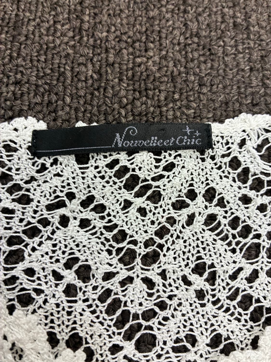 L)Japanese vintage 여성 꽃자수 반팔 그물 가디건 상품이미지6