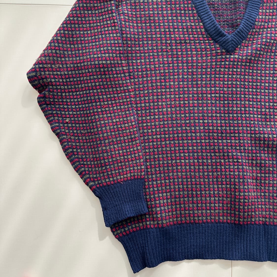 90년대 (영국생산)오스틴리드 퓨어울 빈티지 패턴 니트 M 상품이미지4