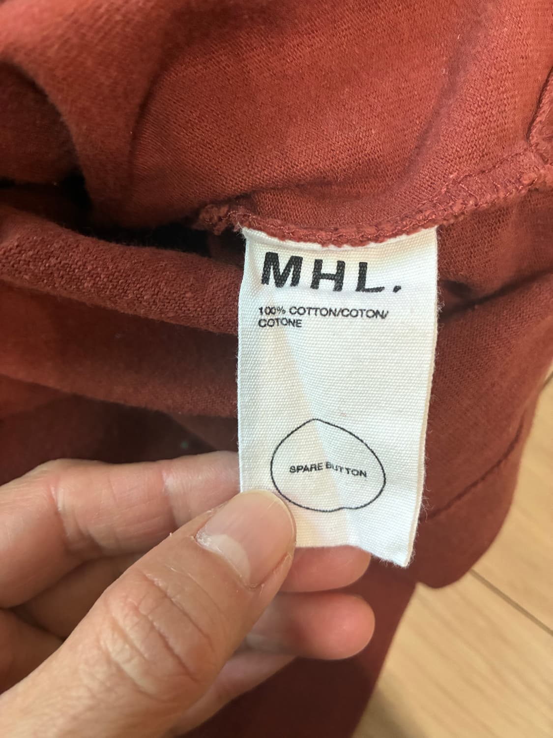 MHL. Margaret Howell 롱슬리브 티셔츠 L — 브릭 레드 상품이미지4