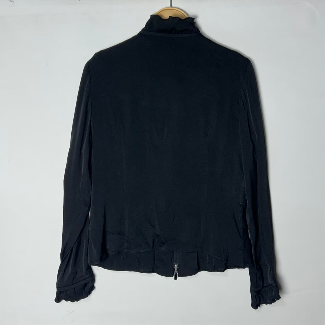 [FERAUD] 페로 블랙 프릴 실크 집업  상품이미지2