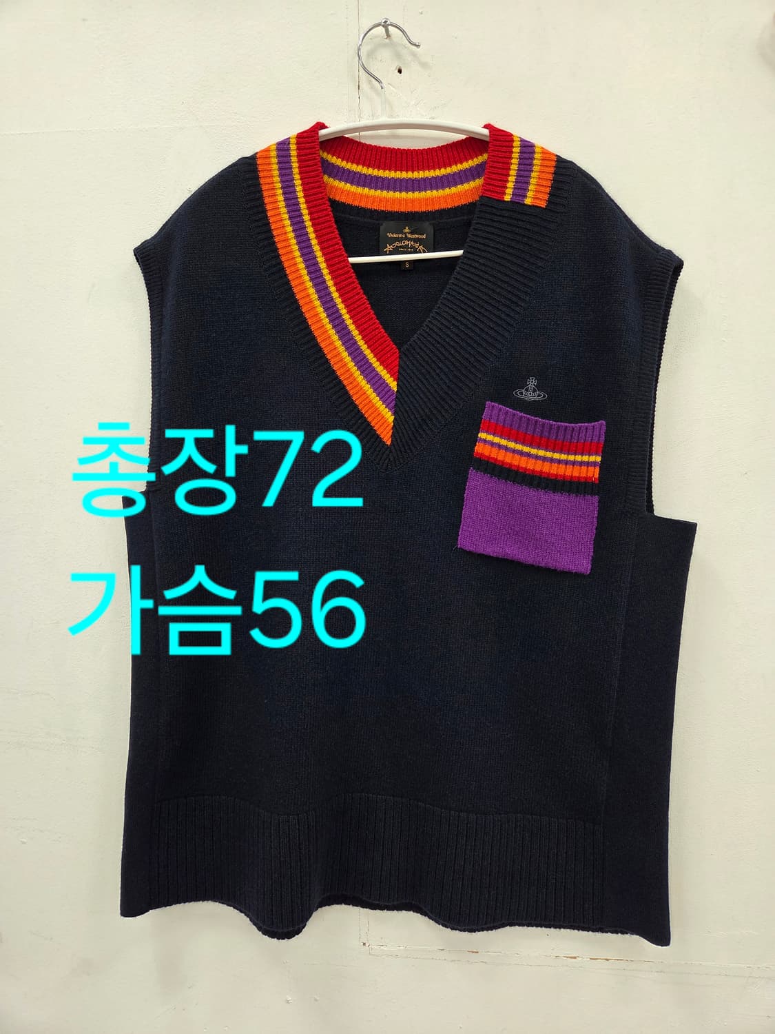 S 비비안웨스트우드 오버핏 앵글로매니아 니트 베스트 상품이미지1