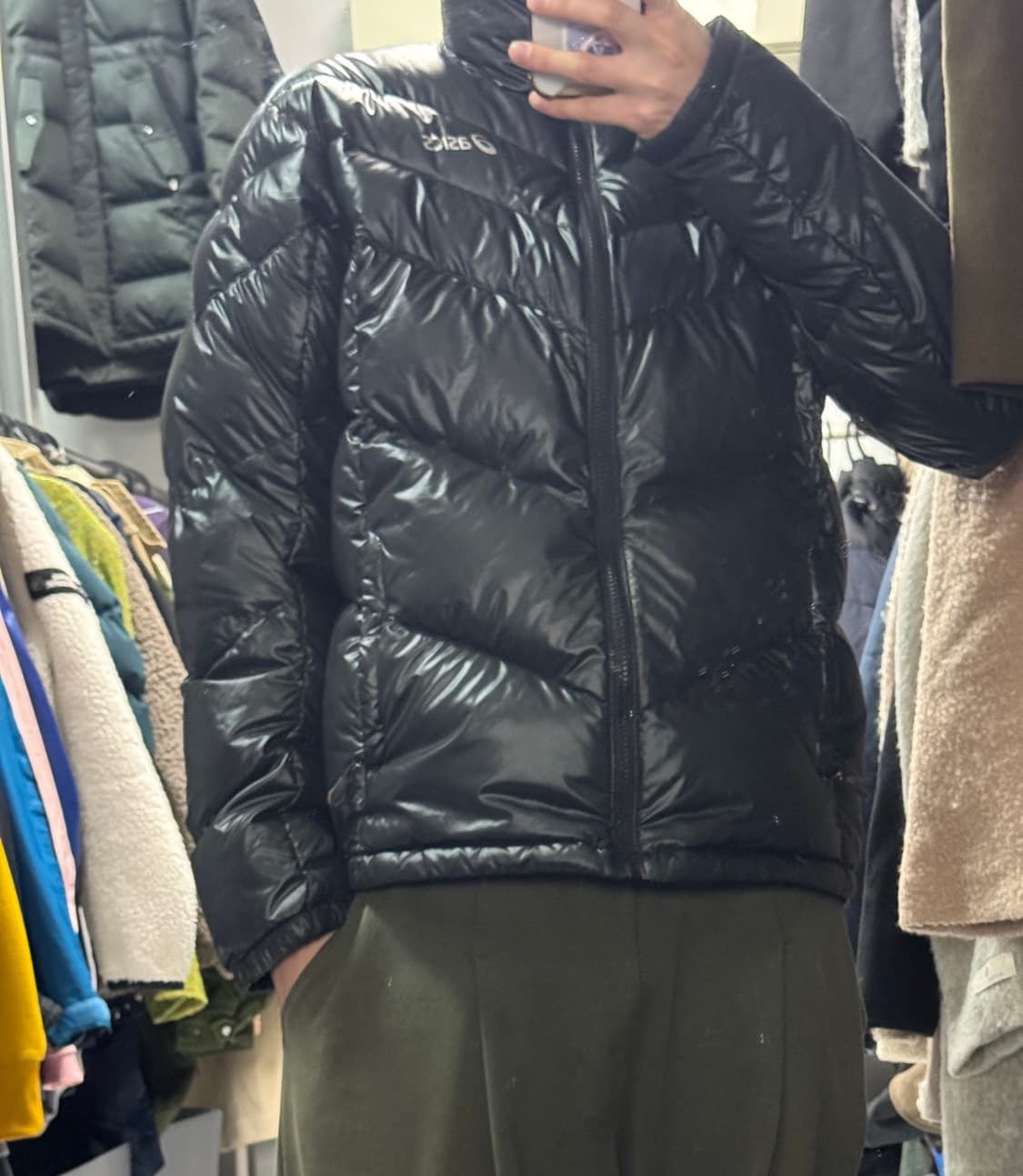 아식스 블랙 구스다운 경량 패딩 자켓 L 상품이미지6