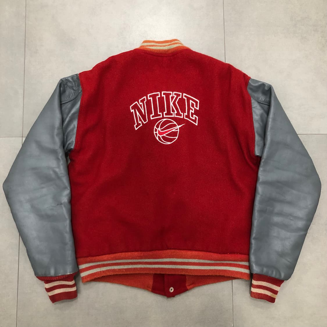 나이키 올드 usa 미국 레더암 울 바시티 스타디움 자켓 XL 상품이미지6
