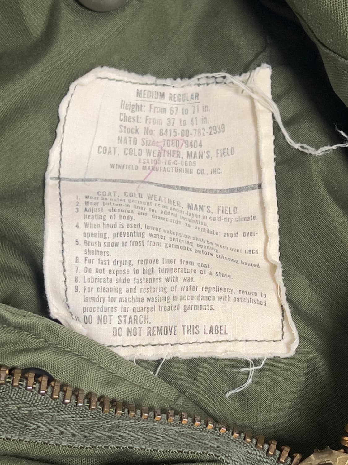 U.S army M-65 필드 자켓 76s M/R 상품이미지5