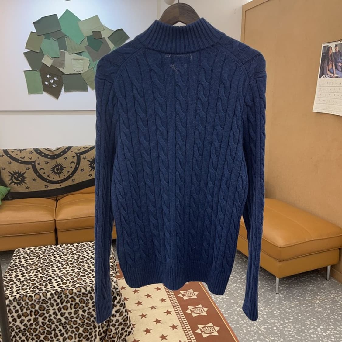 폴로 랄프로렌 폭닥 레트로 빈티지 반집업 꽈배기 니트 M C09501 상품이미지4