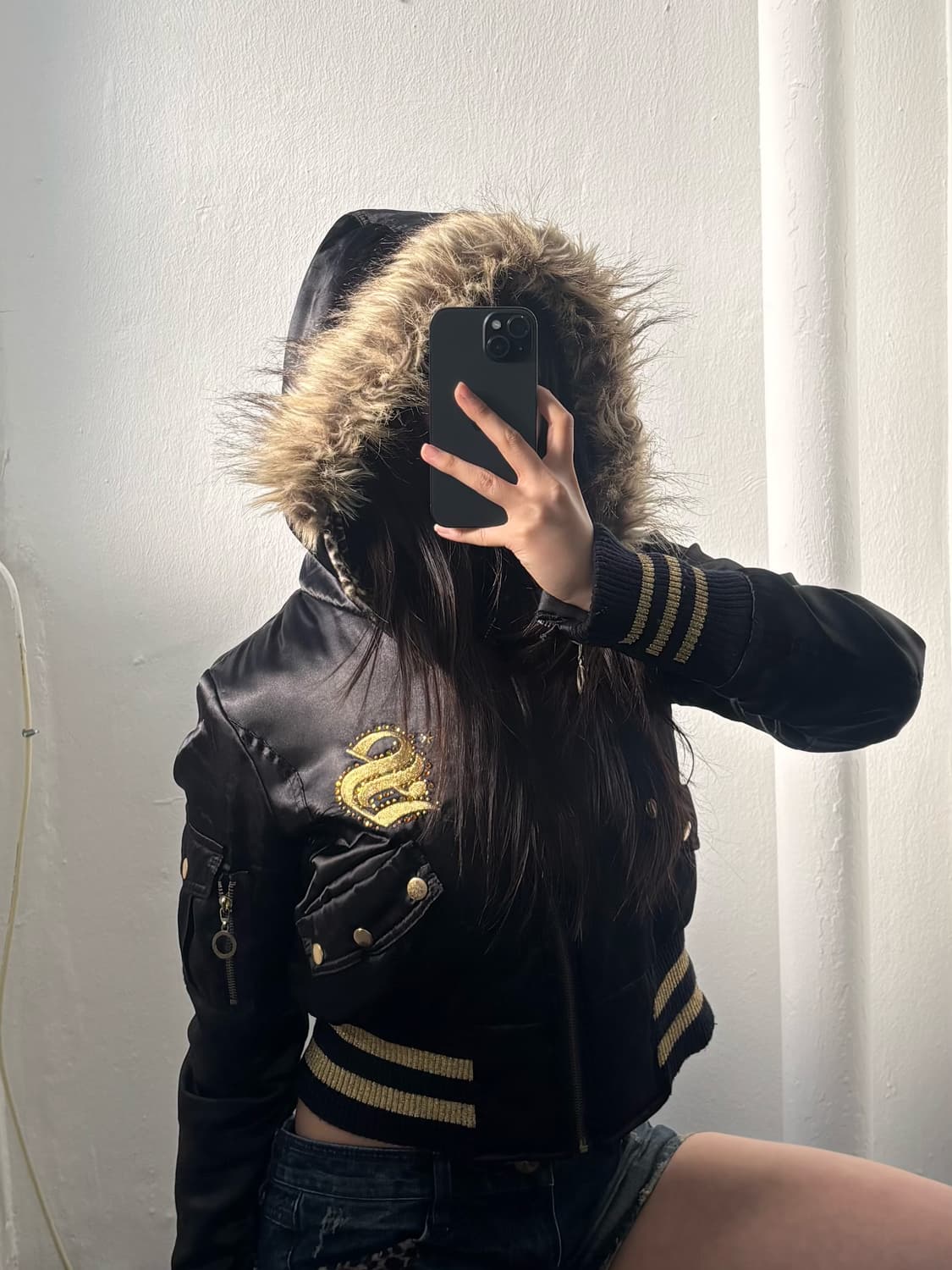 Vintage Leopard Fur Hood Padded Jacket 상품이미지4