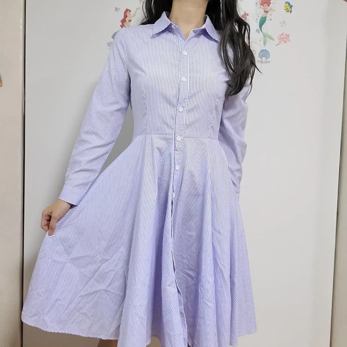 스트라이프 셔츠 롱원피스  상품이미지2