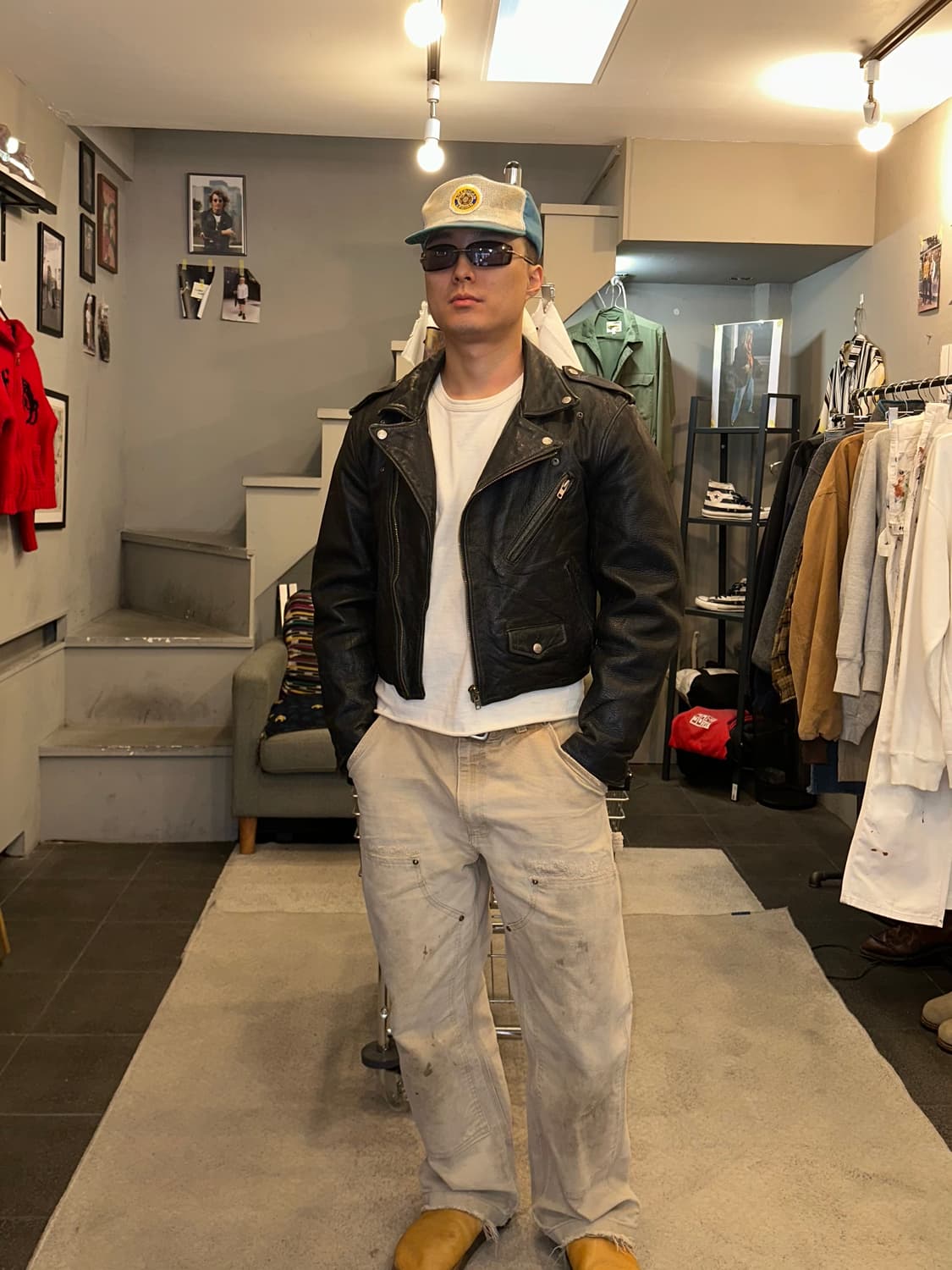 80-90‘s M.Flues cow-leather rider Jacket 상품이미지1