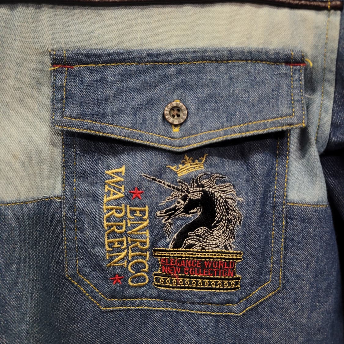 ENRICO WARREN 빈티지 자수로고 포켓 셔츠 상품이미지3