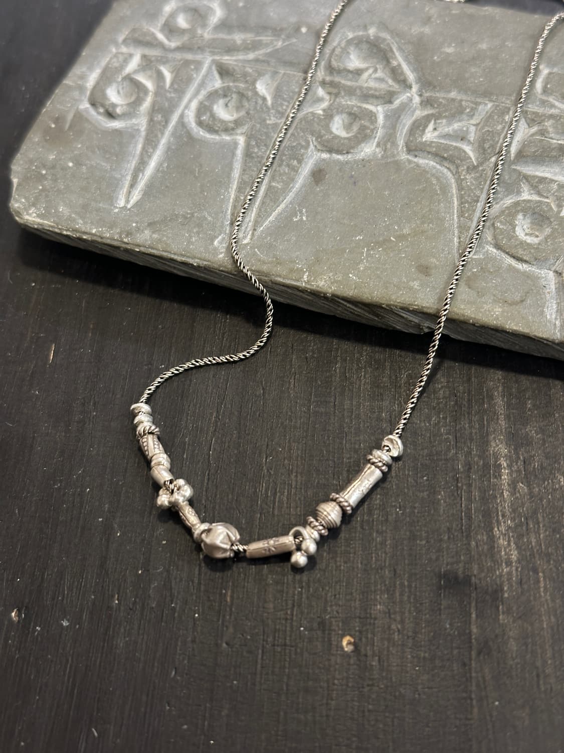 Musta karensilver mix necklace 상품이미지2