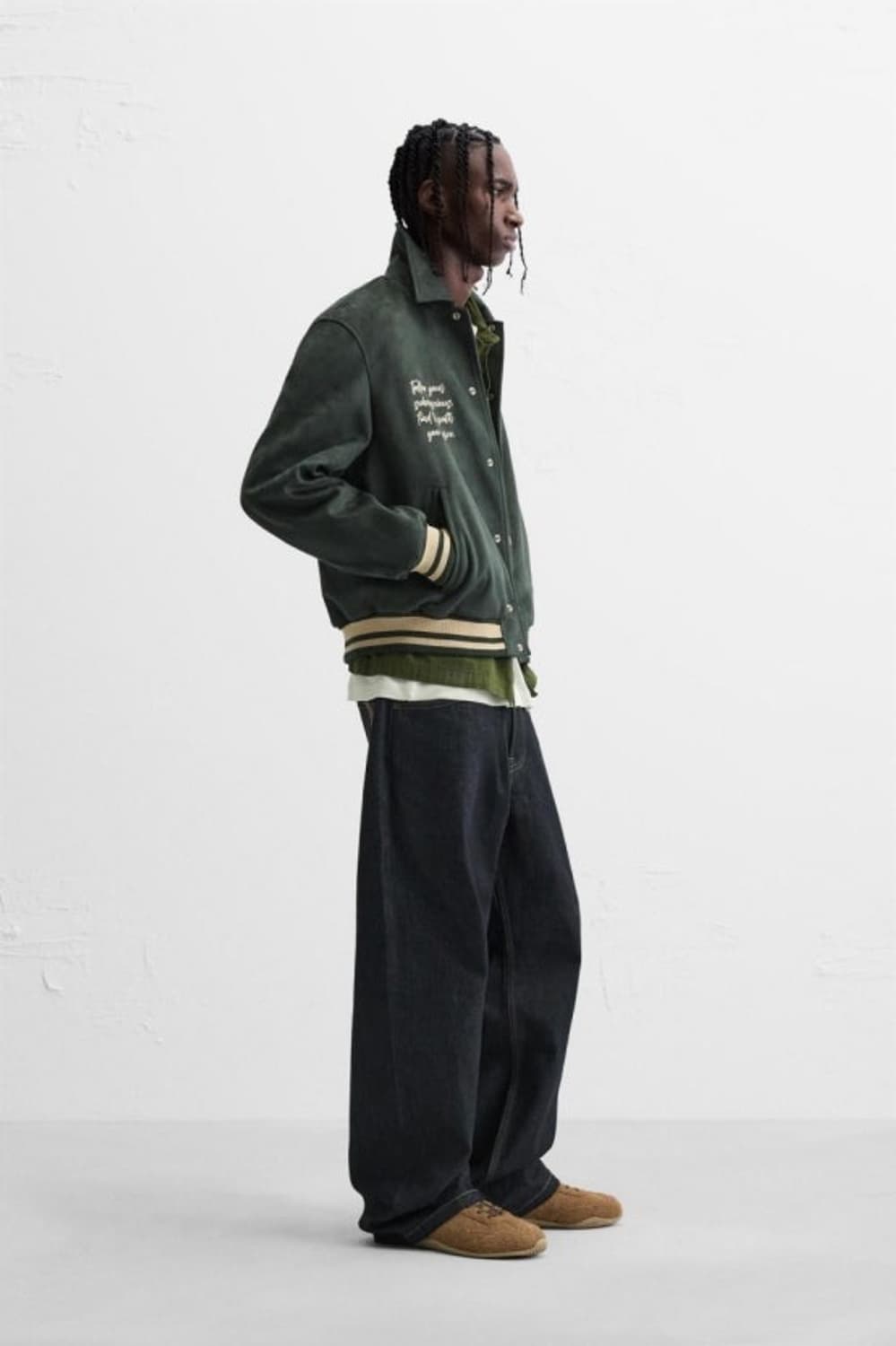 Zara 자라 바시티 스웨이드 자켓 XL 상품이미지3