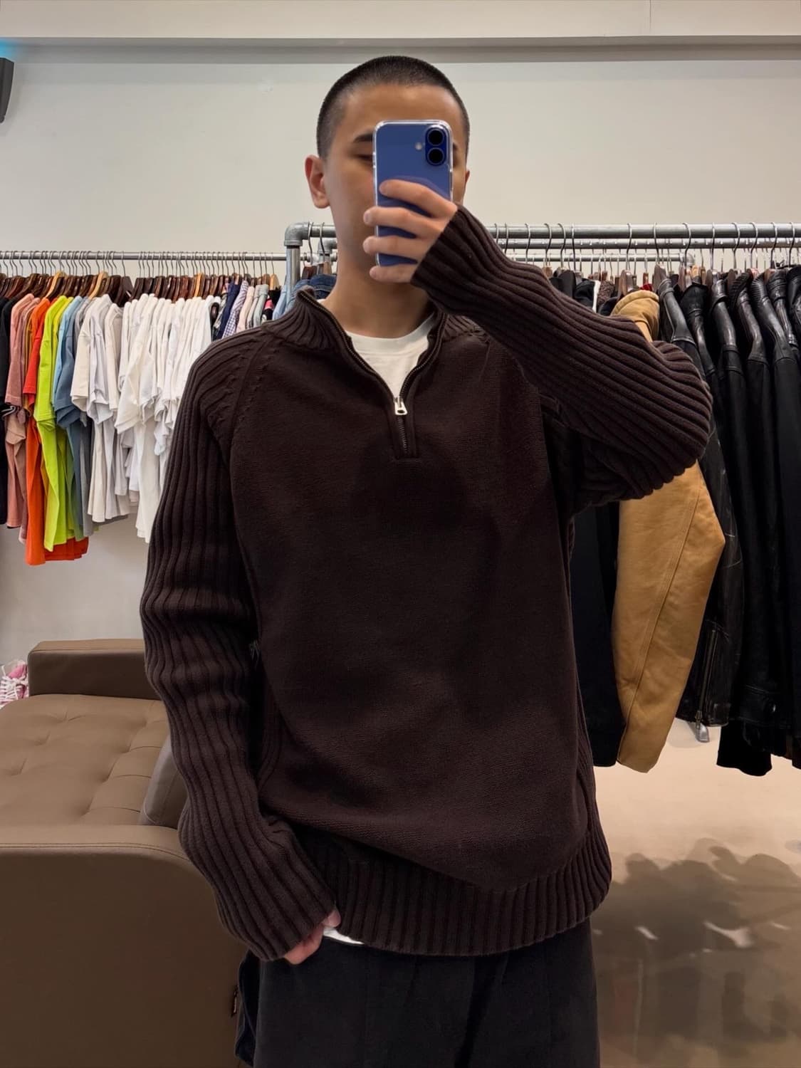 리바이스 골지 니트 반집업 상품이미지5