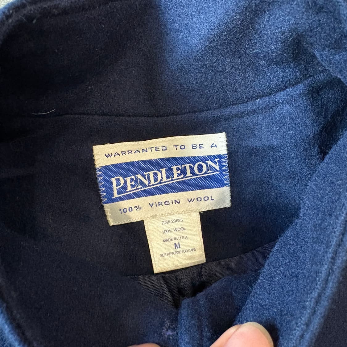 90s Pendleton 90년대 미국 생산 펜들턴 네이비 울 블루종 자 상품이미지5