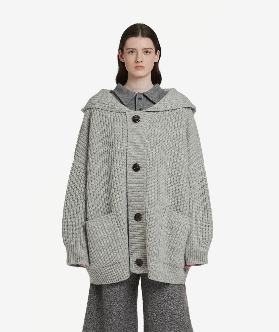 트렁크프로젝트 후디 가디건 (hoodie cardigan) grey 상품이미지1