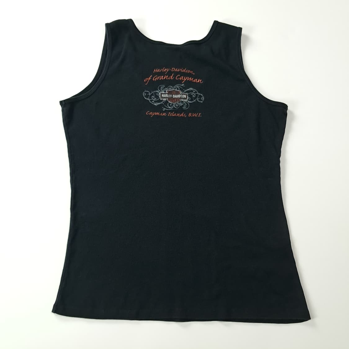 CK232 XL 할리데이비슨 00s 미국판 스컬 블랙 슬리브리스 티셔츠 상품이미지5
