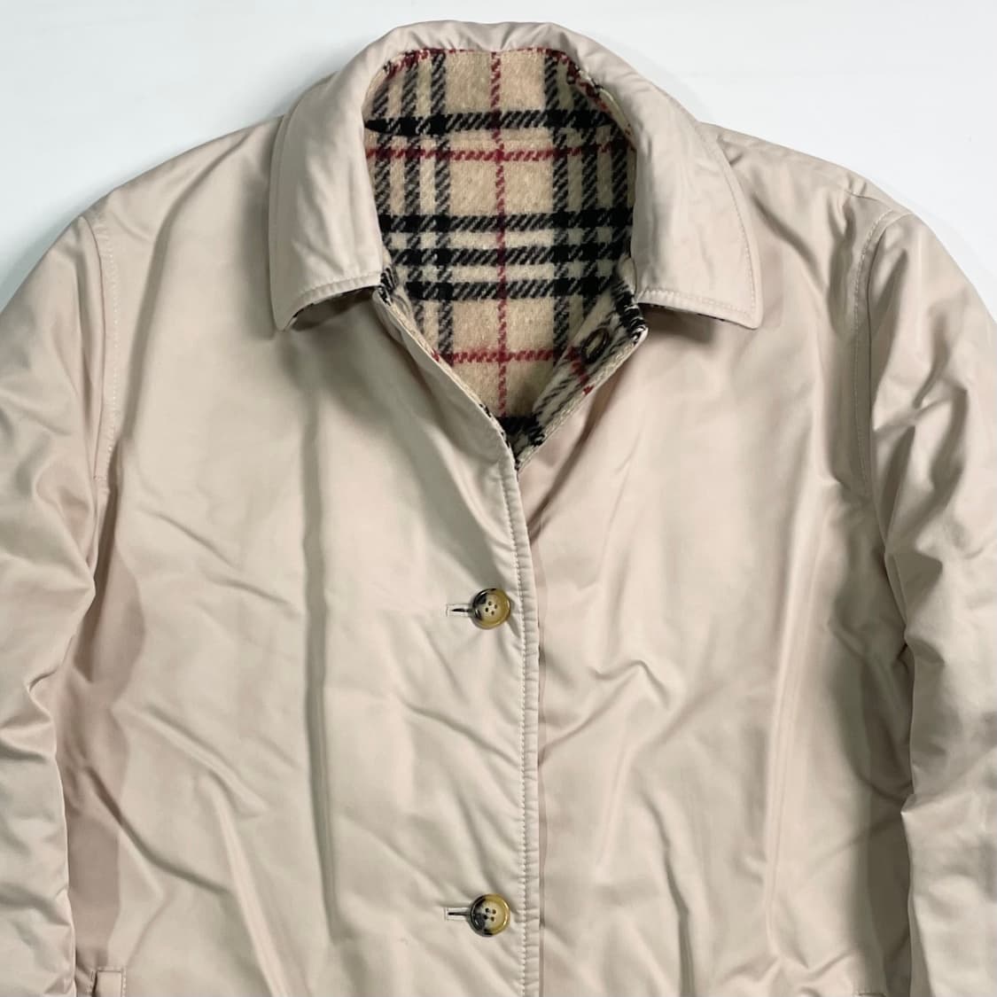 버버리 노바체크 울 리버시블 하프코트 상품이미지6