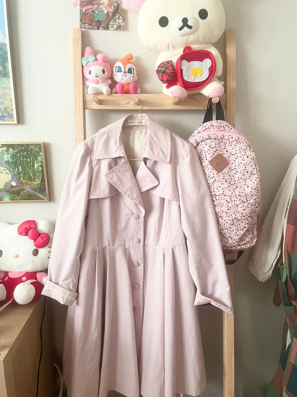 모리걸 빈티지 레스트로즈 핑크 트렌치코트 🌸🎀💗 상품이미지1