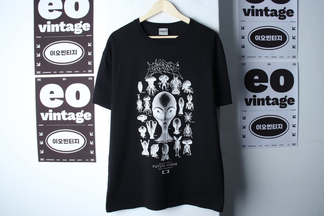 (XL-2XL) 크리틱 반팔 티셔츠 그래픽 에일리언 블랙-H32785 상품이미지2