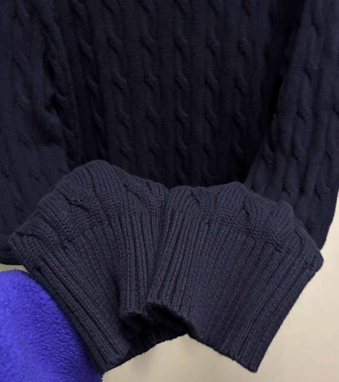 (M/100)폴로랄프로렌 코튼 케이블 꽈배기 니트 네이비 폴로니트 상품이미지5