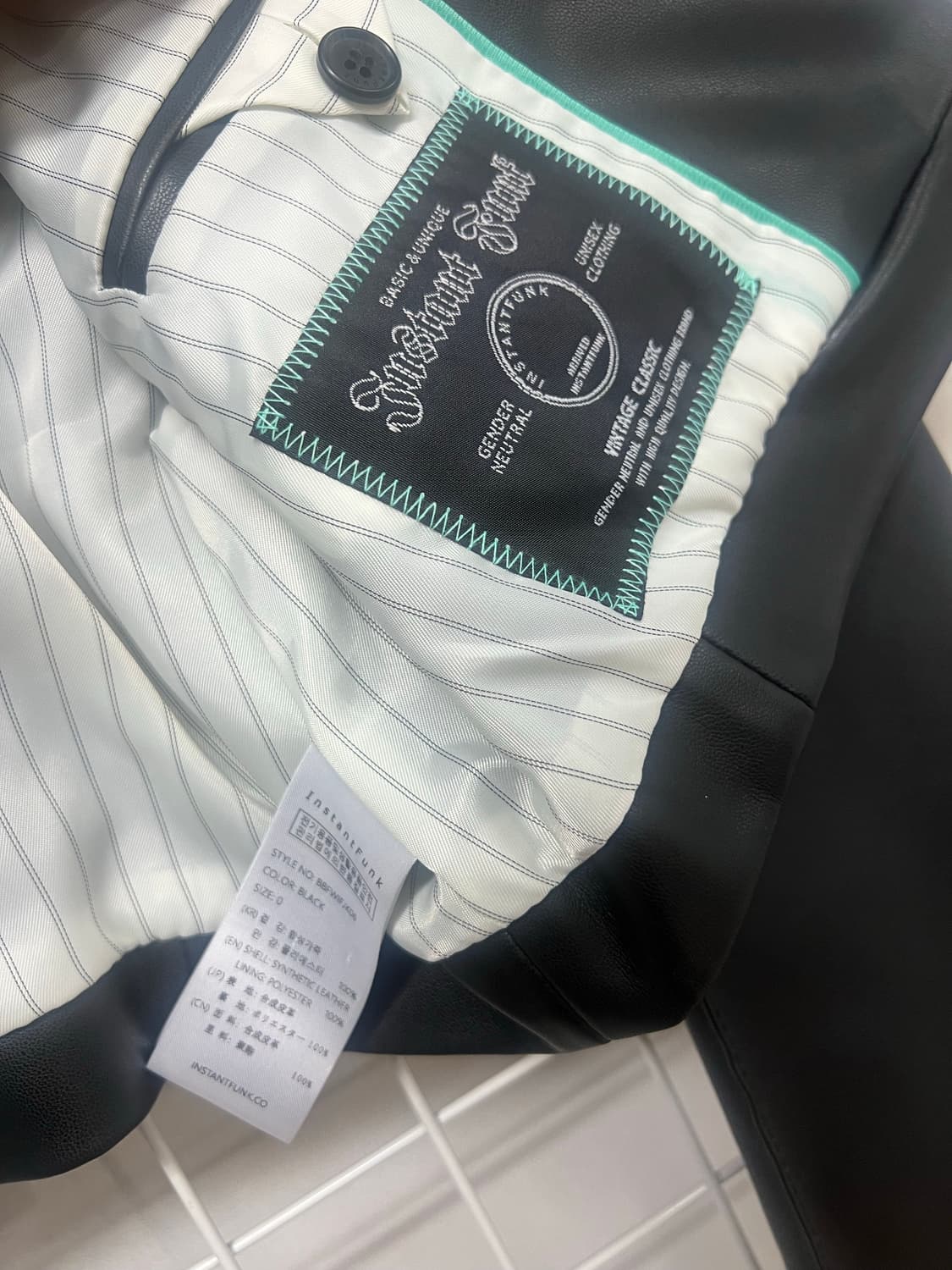 인스턴트펑크 에코 레더 숏 블레이저 상품이미지6