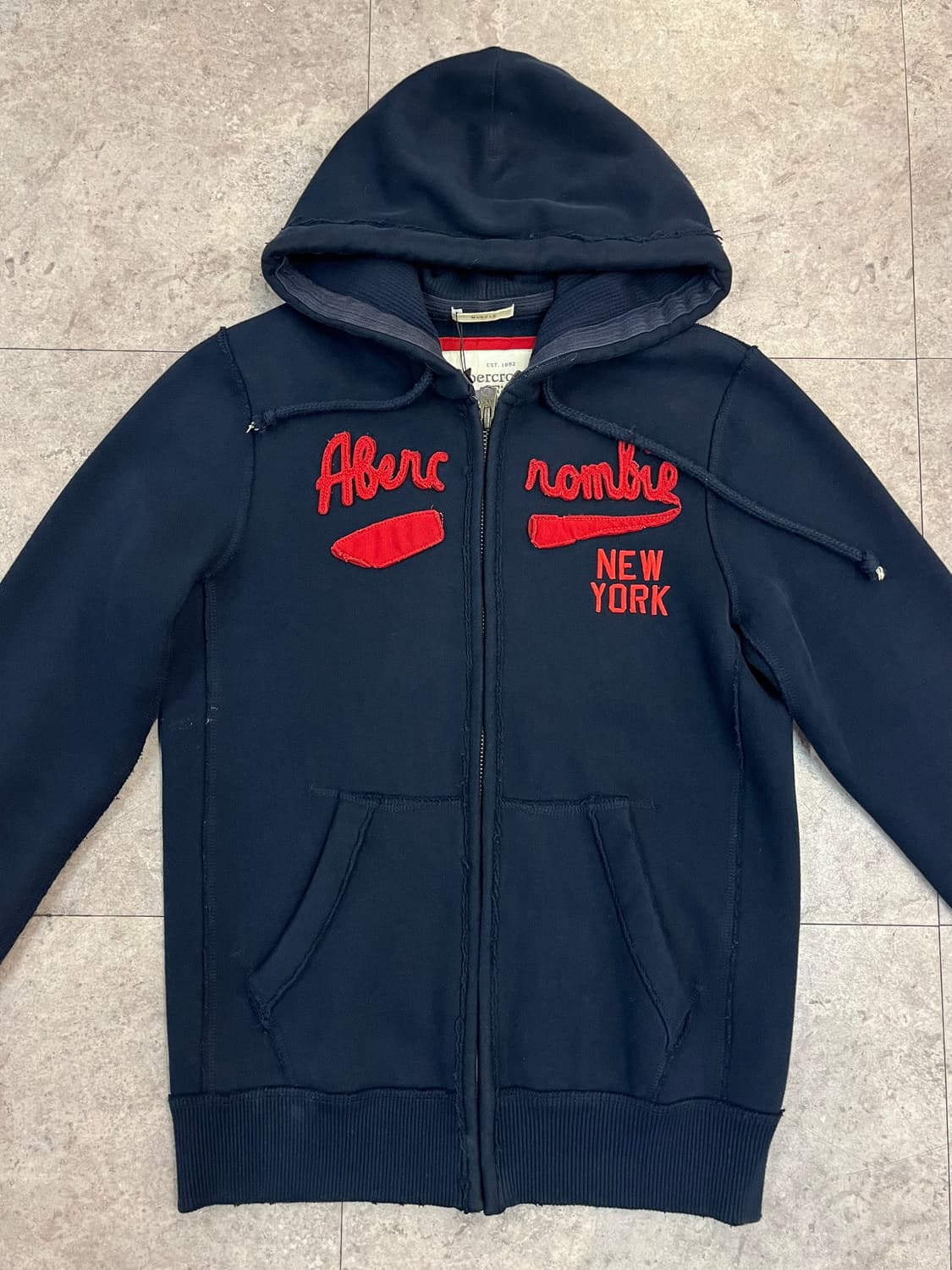 아베크롬비 기모 후드집업 네이비 M #csz3933 상품이미지4