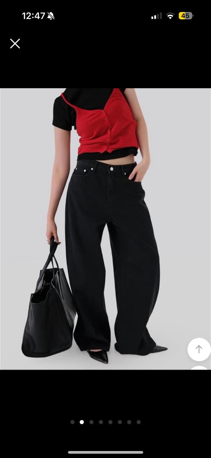 어텀 블랙 와이드 팬츠 상품이미지2