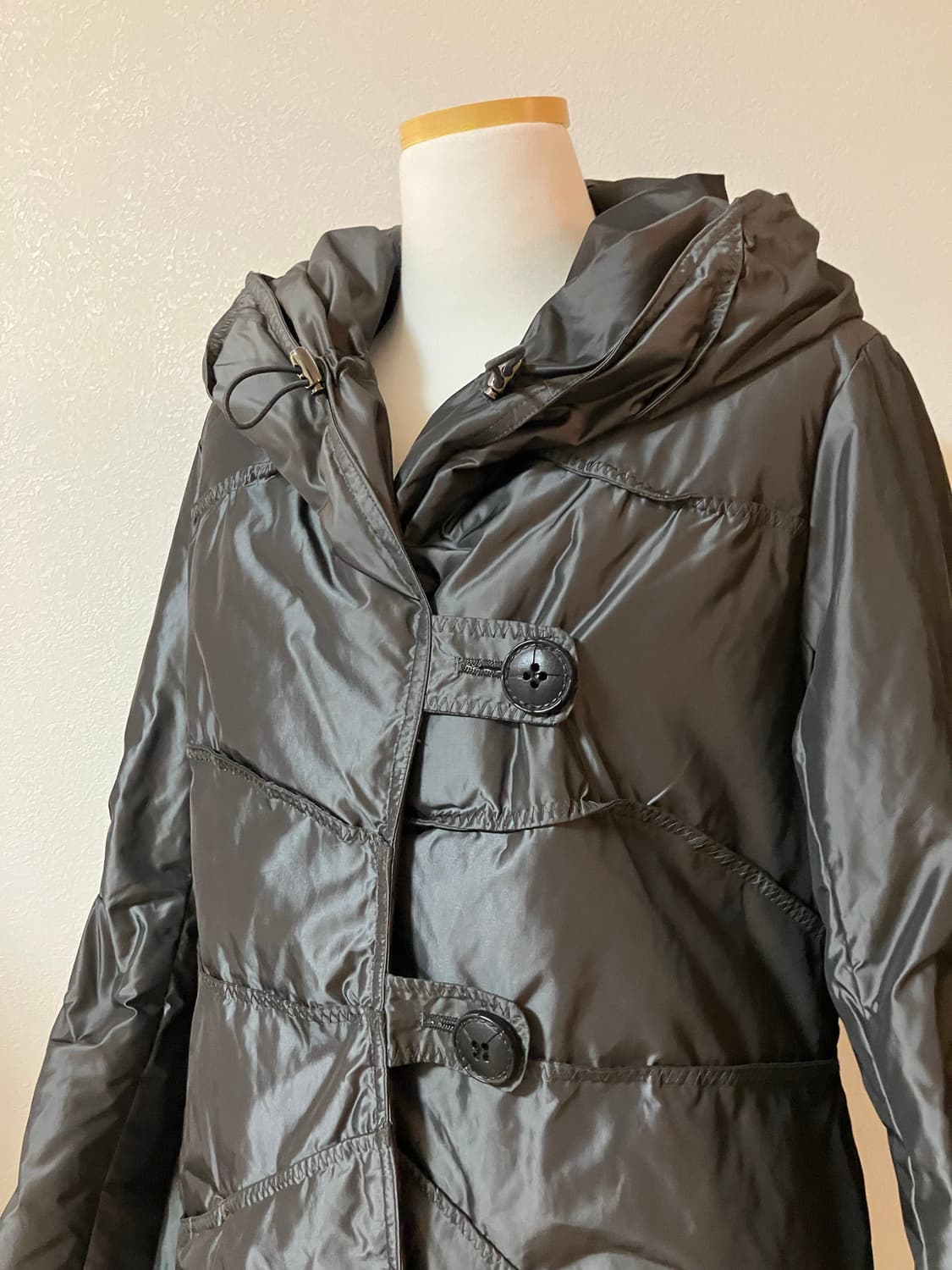 그레이 글로시 롱패딩 일본빈티지 상품이미지2