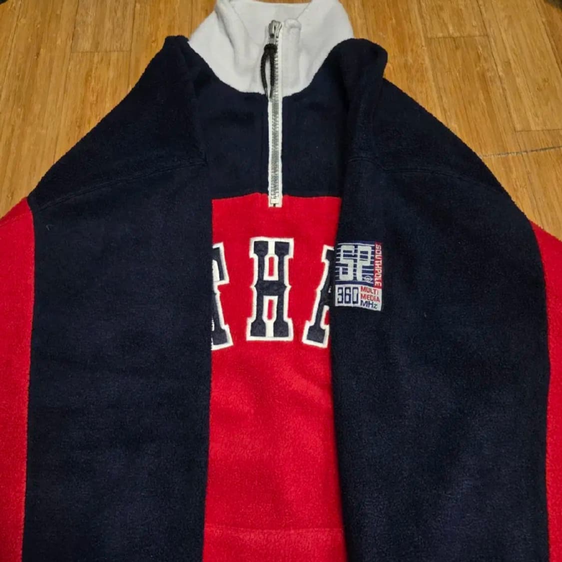 사우스폴 올드스쿨 빅로고 플리스 아노락 (실측 2XL) 상품이미지4