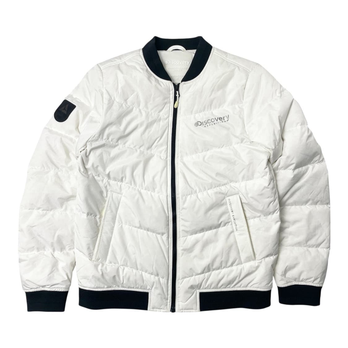 [중고] 디스커버리 여성 화이트 패딩 봄버 자켓 상품이미지1