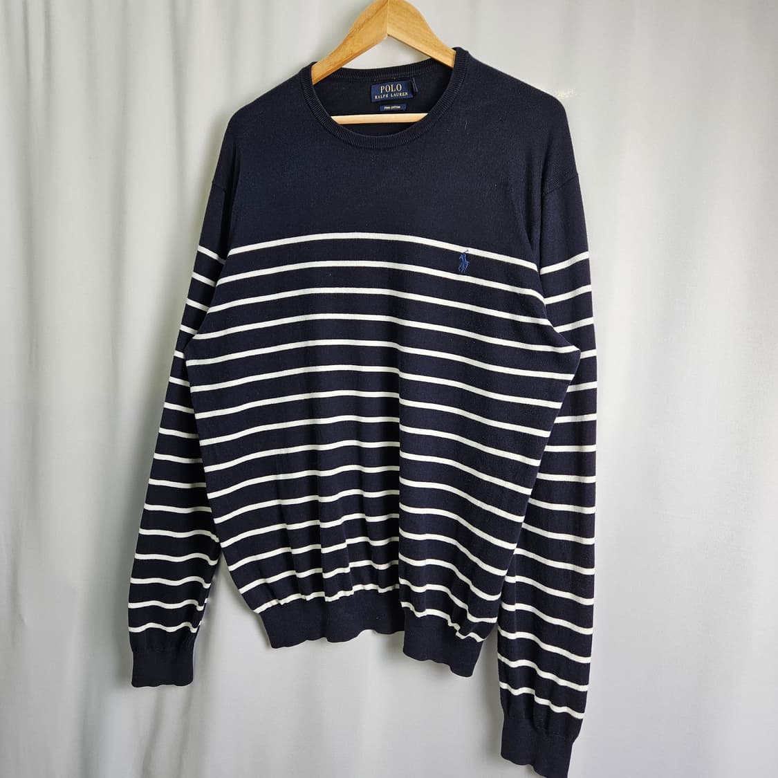 폴로 스트라이프 라운드 니트 상품이미지1