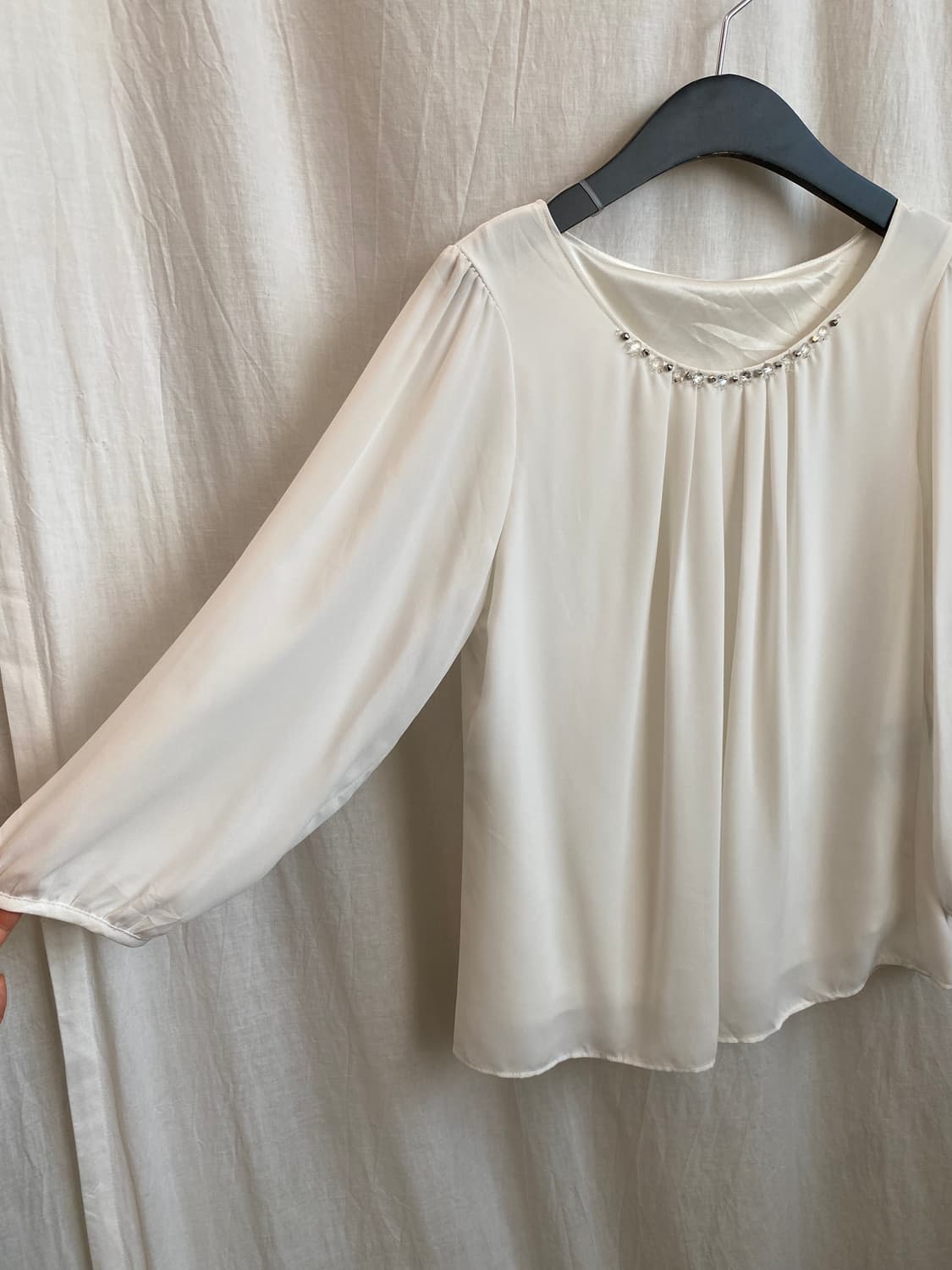 화이트 큐빅 블라우스(M) 상품이미지6