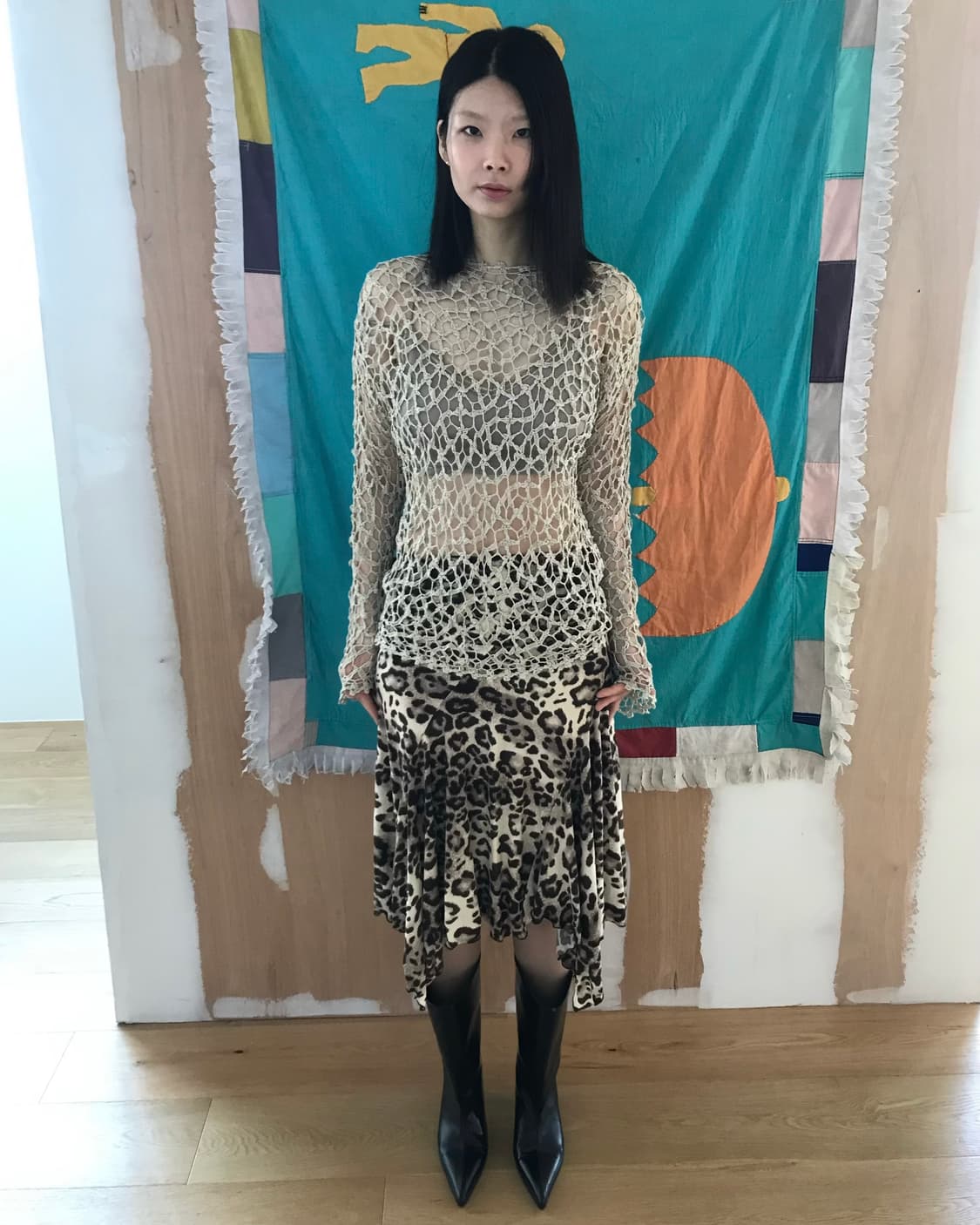 vintage leopard pattern skirt 상품이미지2