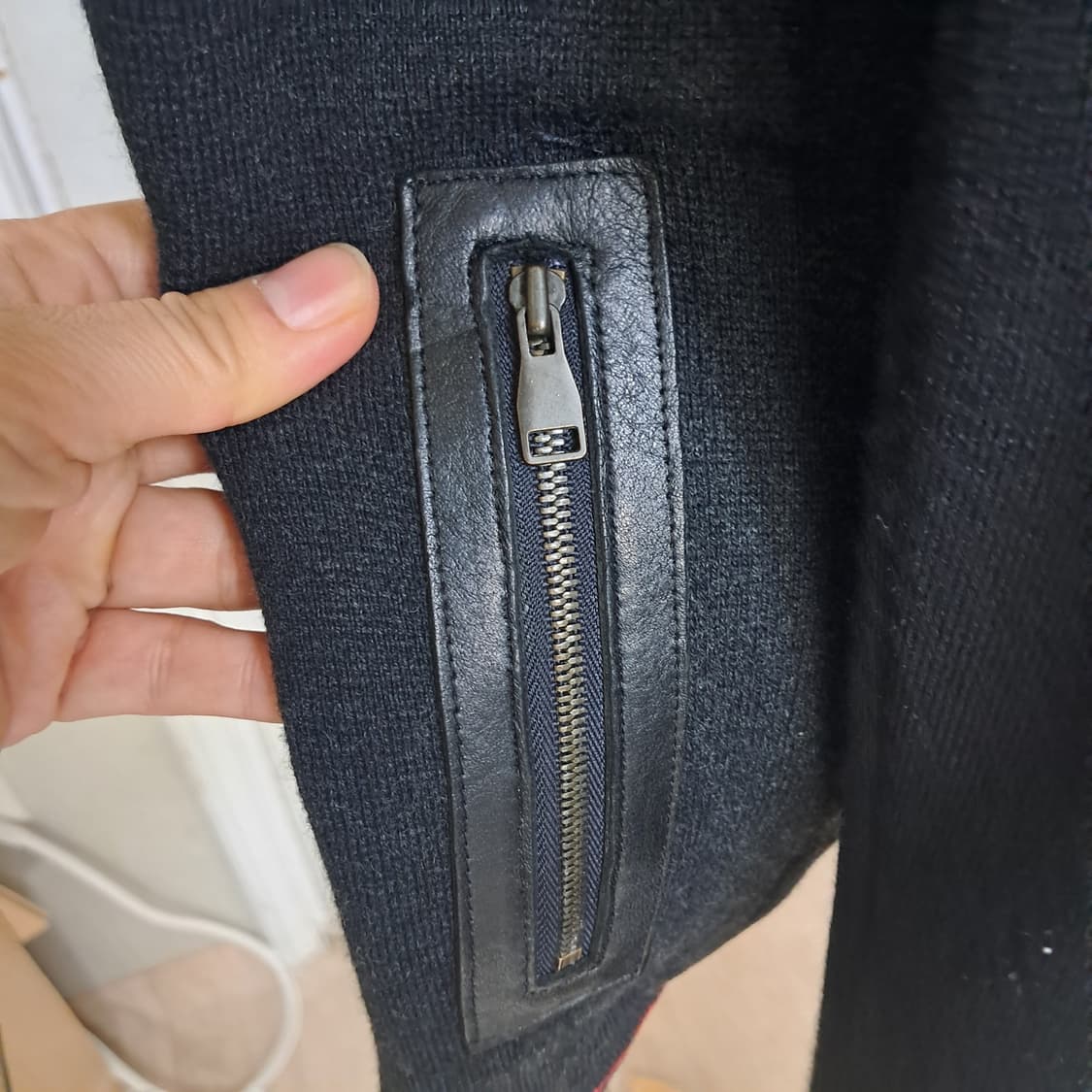 시스템옴므 남성 모 가죽트리밍 집업 자켓 가디건 95 상품이미지8