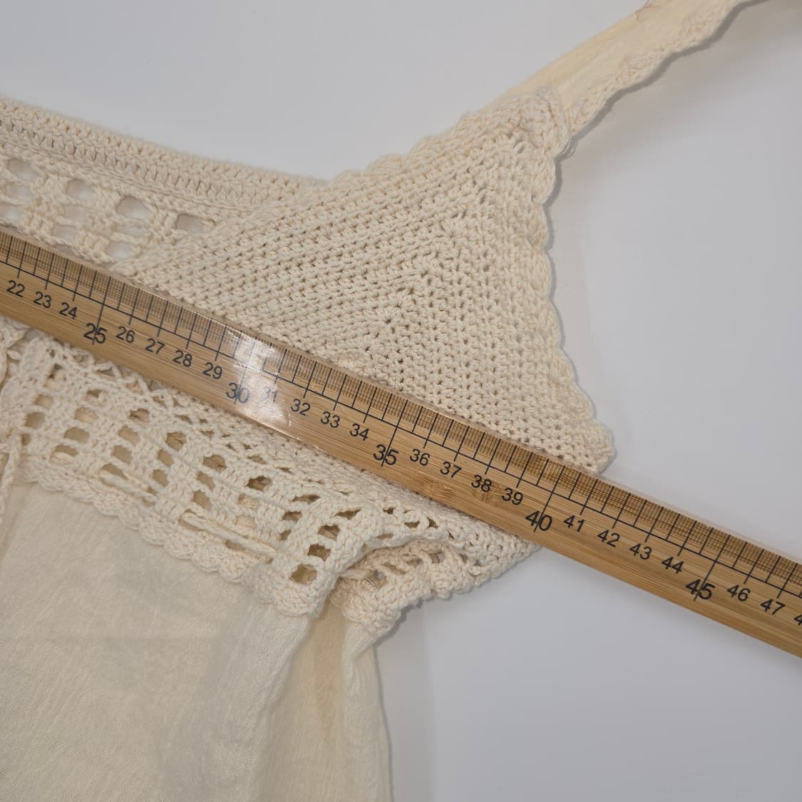 모리걸 아이보리 크로셰 레이스 끈 나시 블라우스 상품이미지6