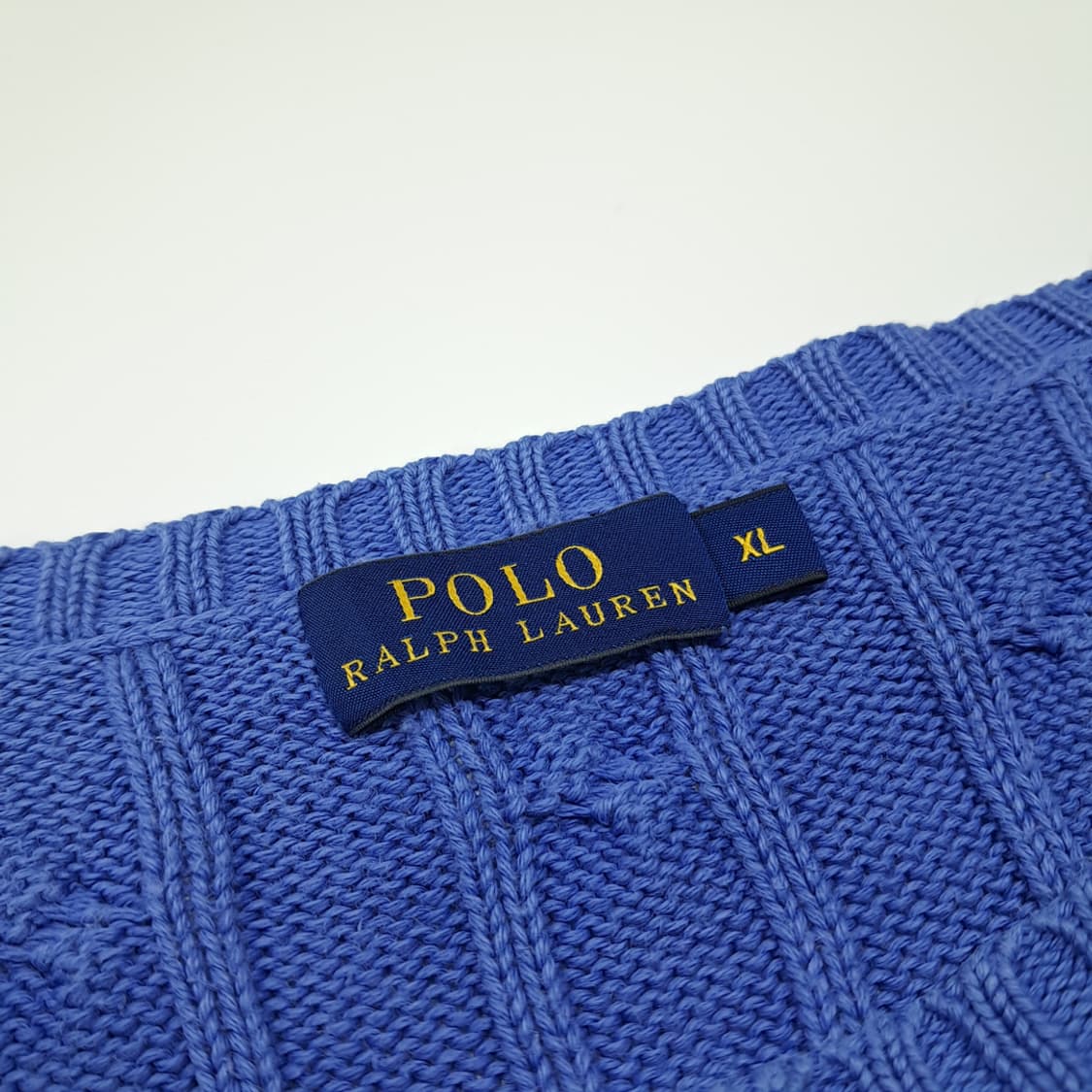 CL264 XL 폴로 코튼 케이블 블루 니트 스웨터 상품이미지4