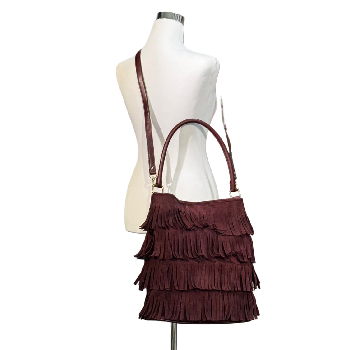 프린지 보헤미안 호보백 숄더백 (OS) 스웨이드 상품이미지4