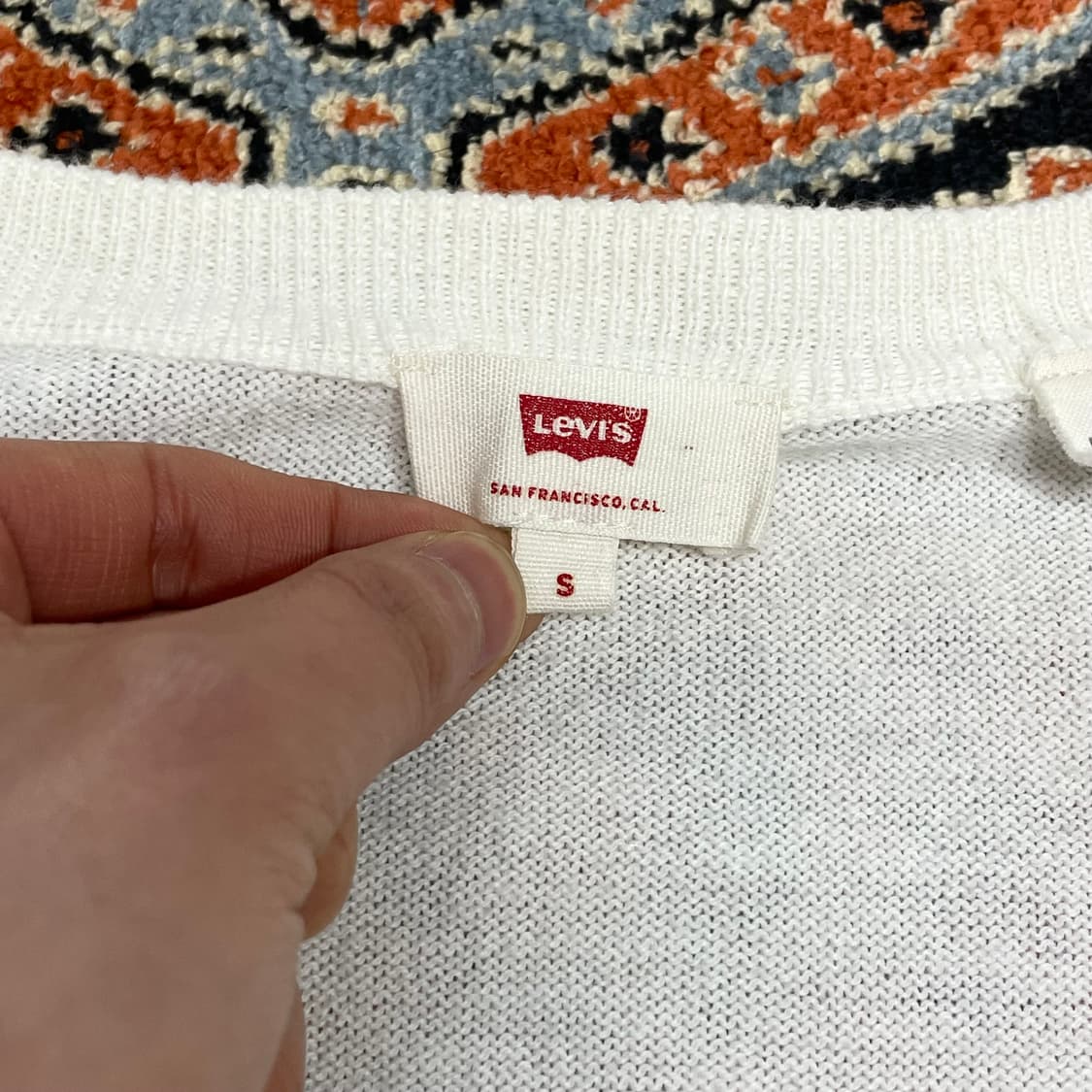 리바이스 그레이 스트라이프 와이넥 가디건 여성S 상품이미지3