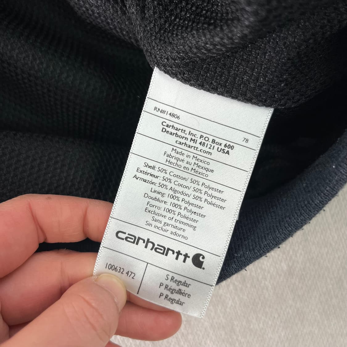100 칼하트 써멀 네이비 후드집업 상품이미지4
