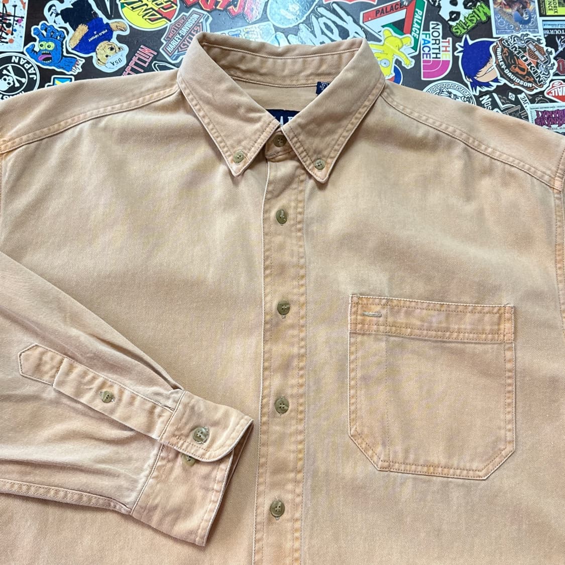 8~90s 올드 갭 코튼 트윌 워크 셔츠 L 상품이미지3