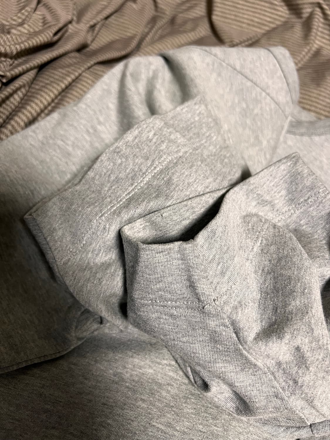 준지 자수 반팔 티셔츠 그레이 극미중고 상품이미지7