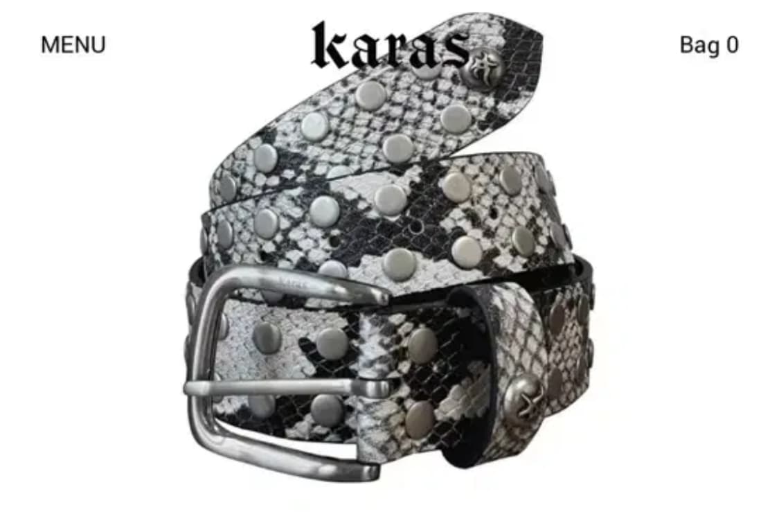 카라스 Karas 스터드 파이톤 벨트 삽니다 상품이미지1