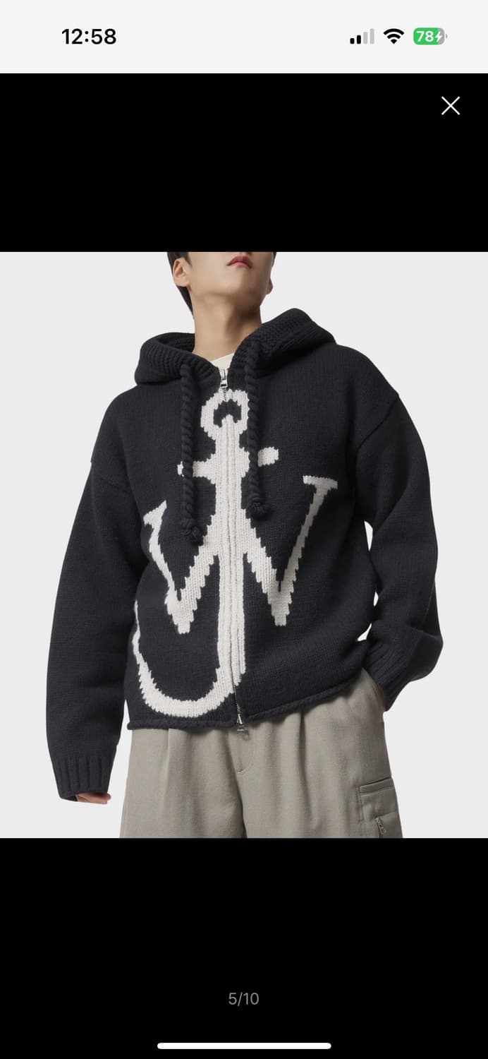 JW Anderson JW 이니셜 앵커 로고 니트 후드집업 S 상품이미지4