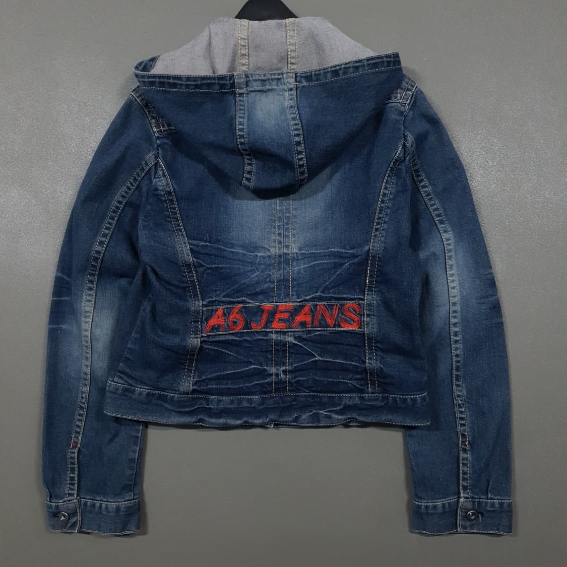 여성 M (55) A6 진스 워싱 데님 후드 트러커 자켓 인디고 상품이미지1