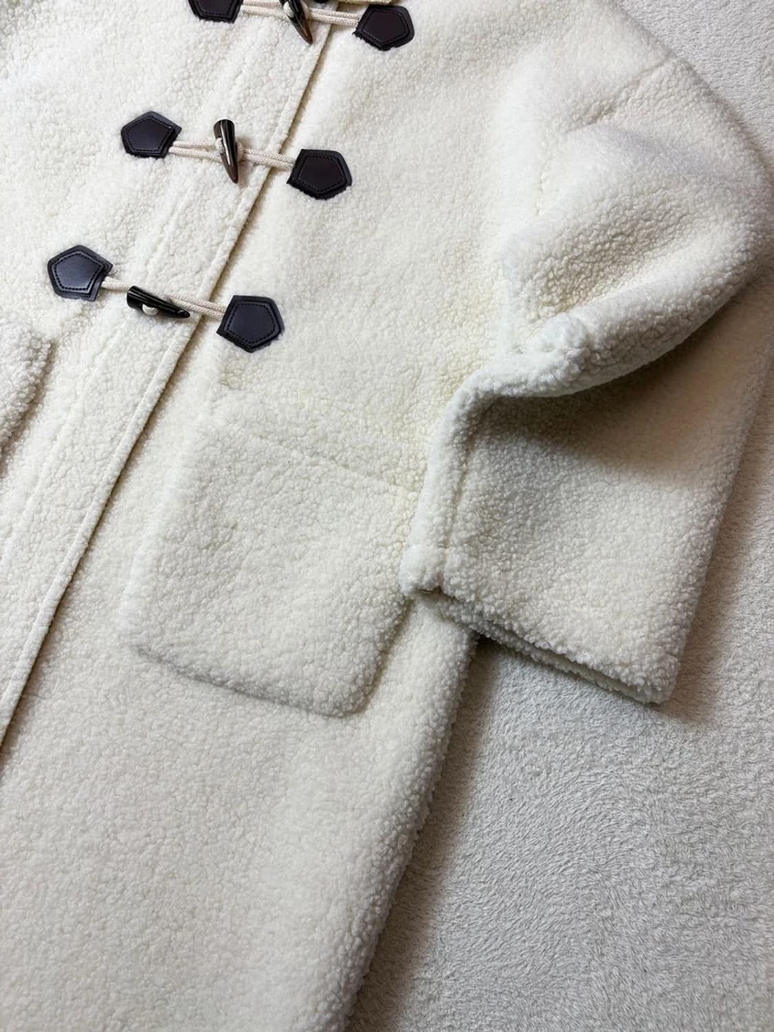 Selectede AIYC 부클 더플 후디 코트 PN6830 상품이미지5