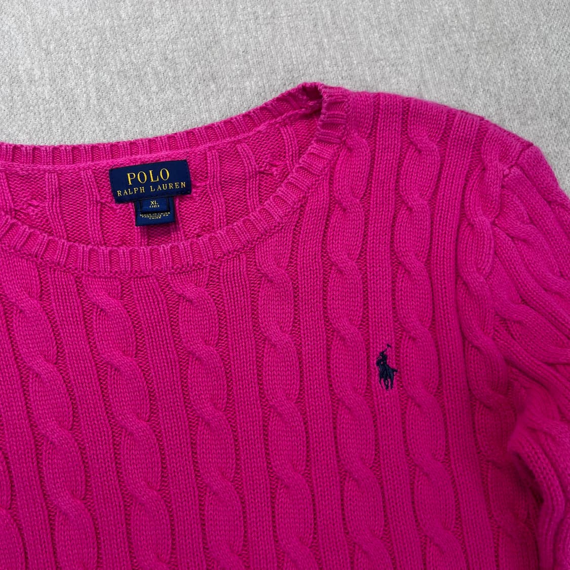W 95 폴로랄프로렌 핑크 꽈배기 니트 상품이미지2