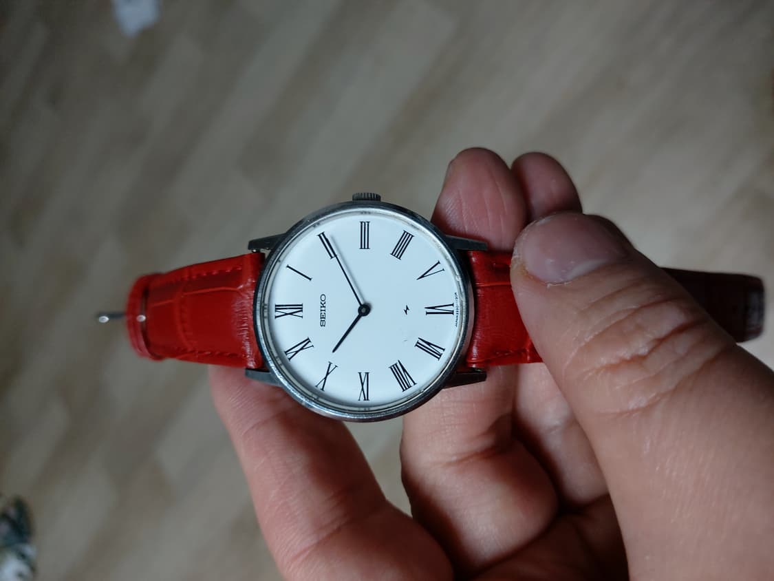 세이코 흰판 로마자 남성 수동 시계 상품이미지1