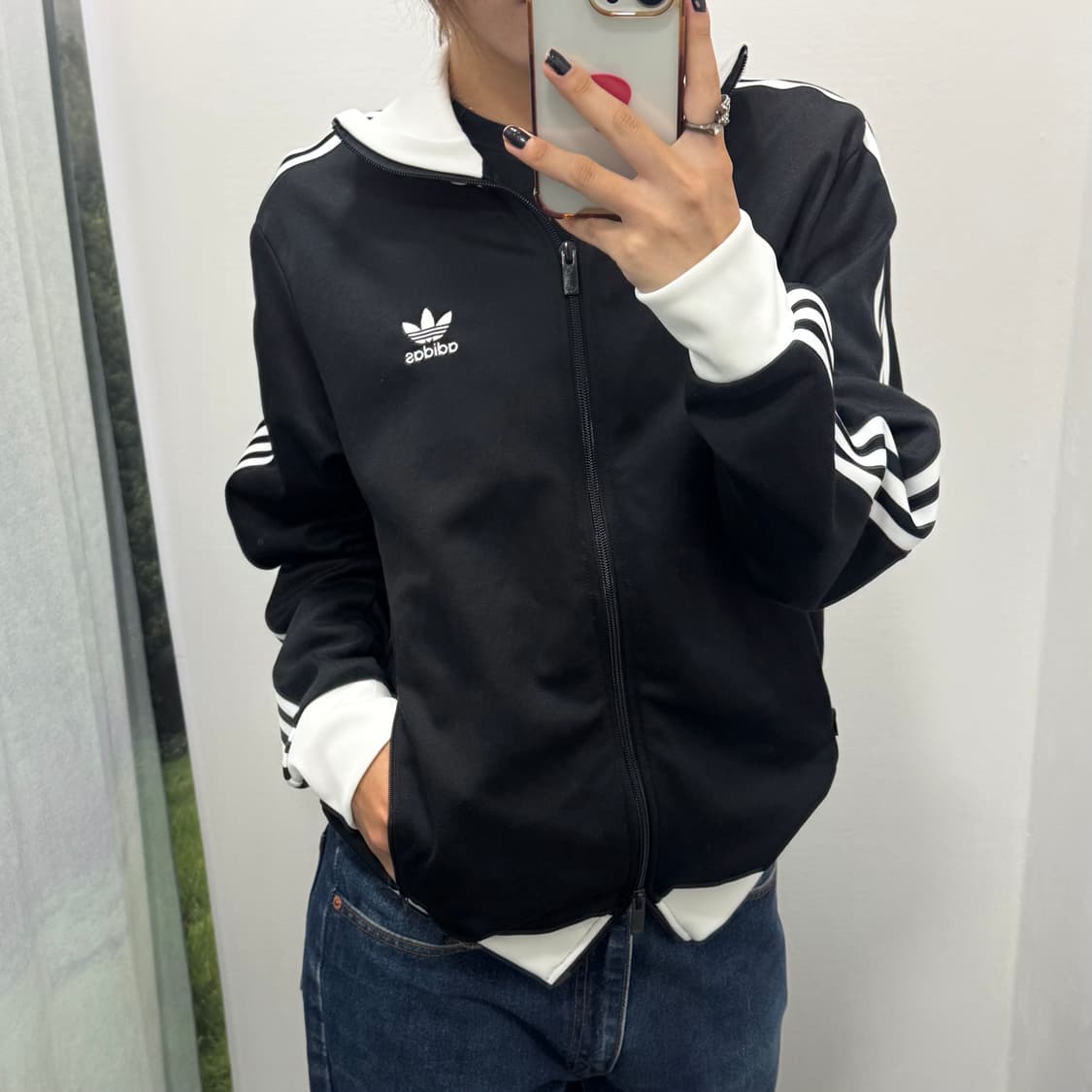 아디다스 화이트 블랙 투웨이 져지 상품이미지2