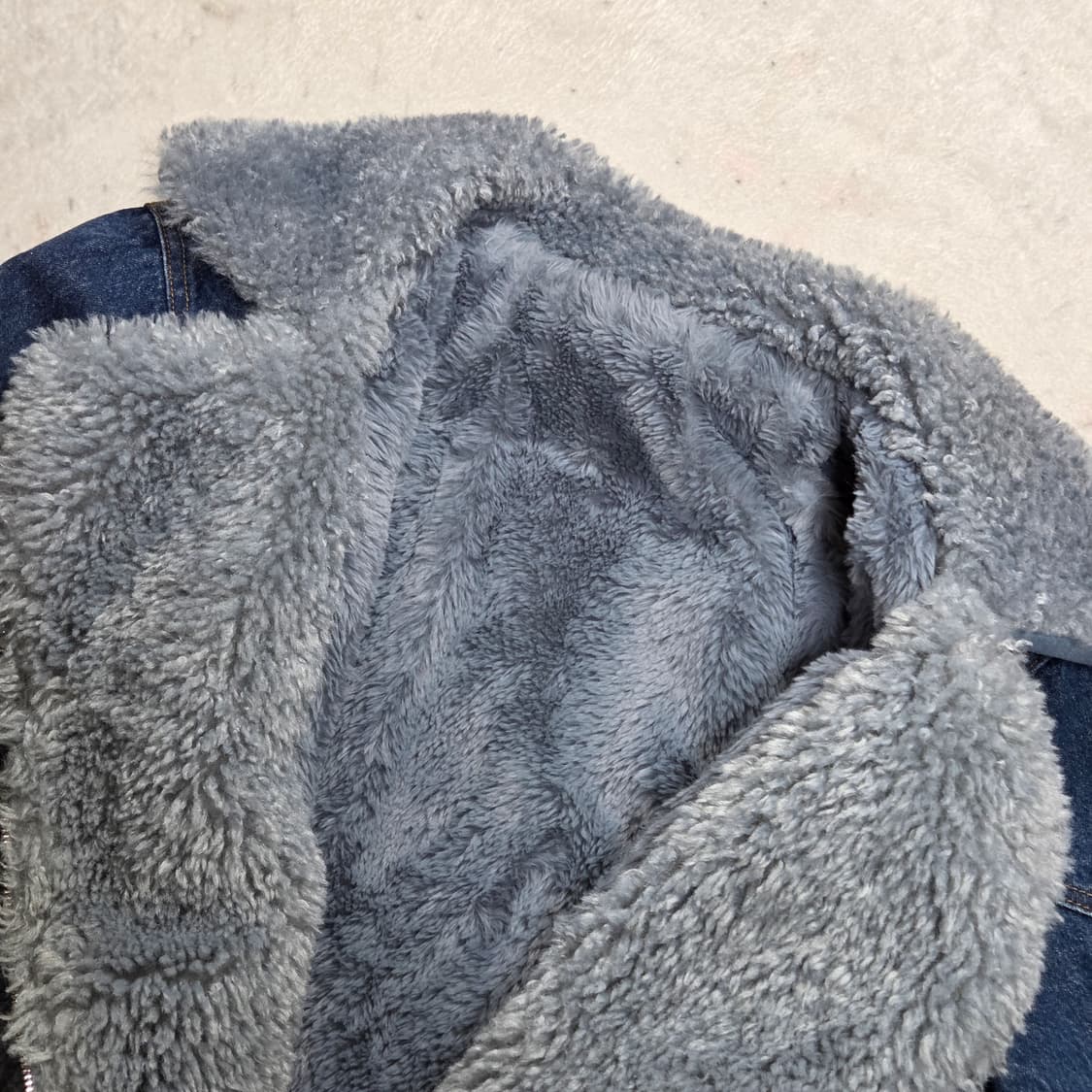 스카이 블루 데님 뽀글이 무스탕 자켓 상품이미지7